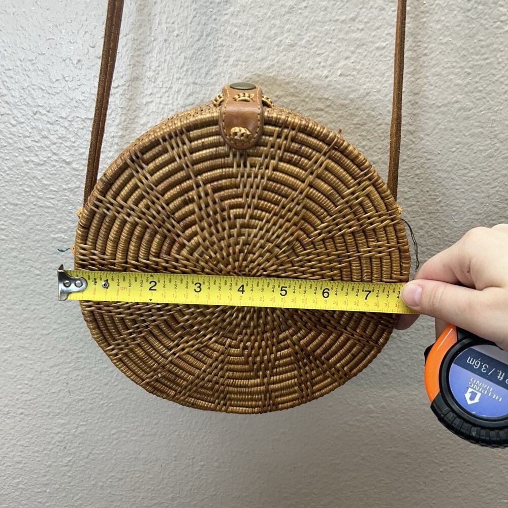 Round Rattan Straw Bag Wicker Purse Boho‎ Bag for Women Cross Body Cottagecore - Picture 3 of 8
